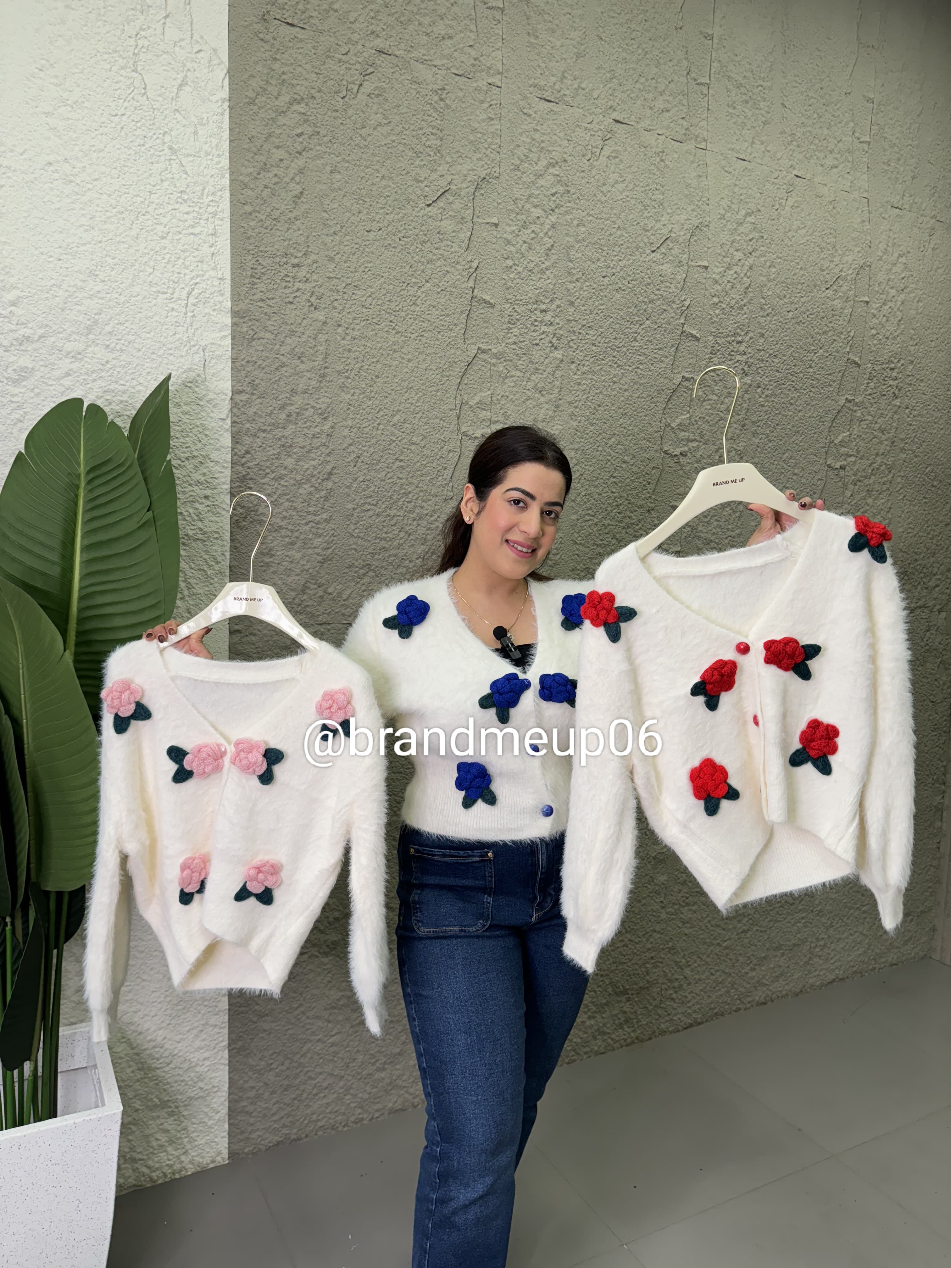 Woolen Cardigan With 3D flower (IMP-286)