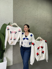 Woolen Cardigan With 3D flower (IMP-286)