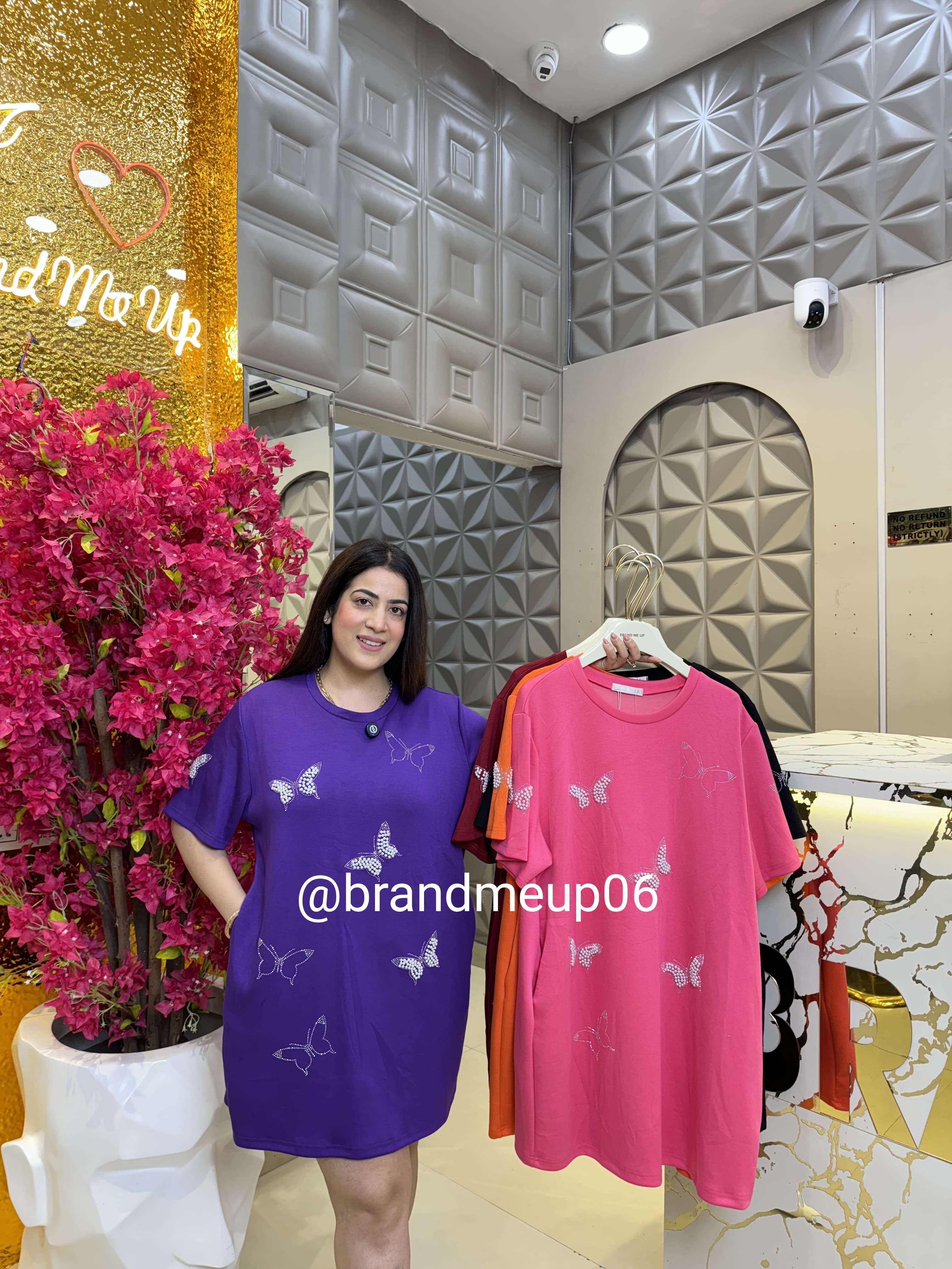 Super Soft Stretchable Dress With Pocket Butterfly (PRM-570)