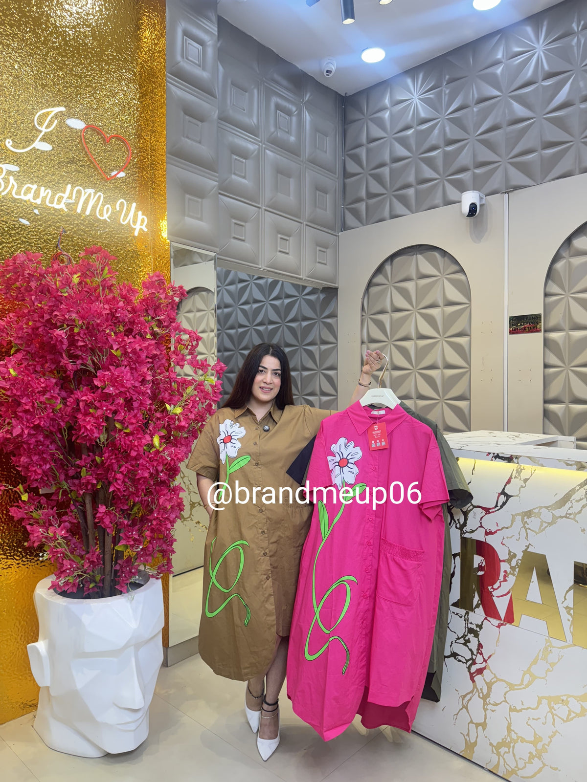Cotton Designer Hilow Dress With Pocket (PRM-627)