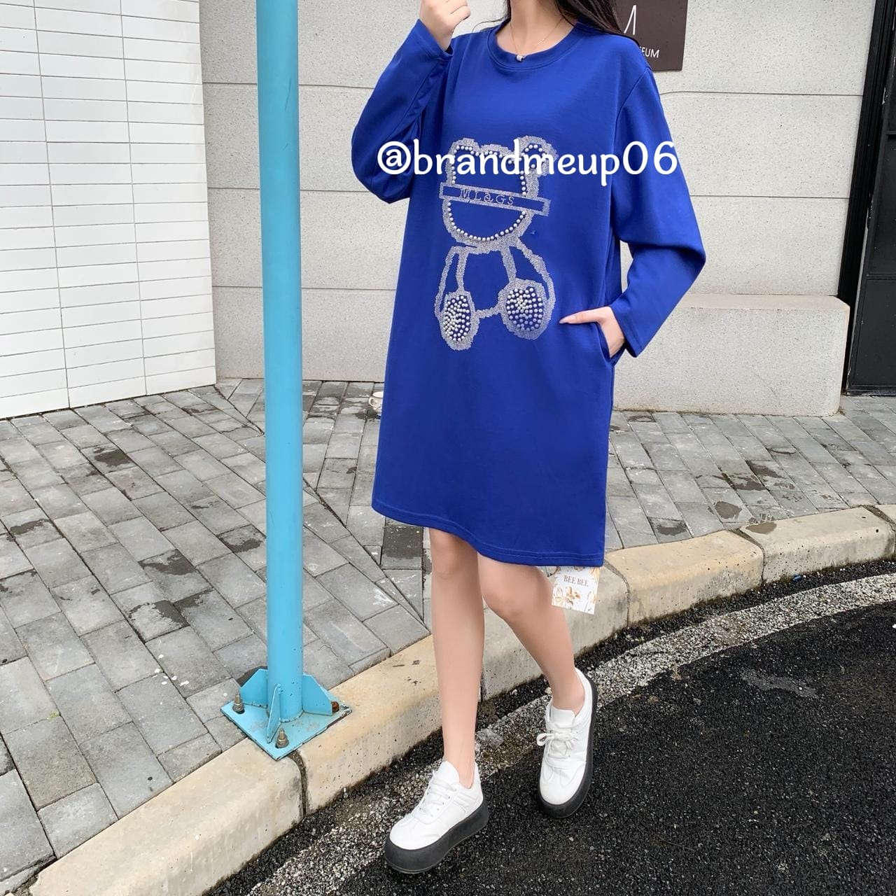 FULL SLEEVES CUTE DRESS WITH POCKETS (PRM-720) TEDDY