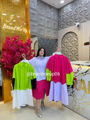 COTTON DOUBLE COLOR DRESS (DRESS-337)
