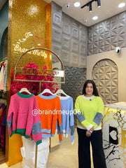 WOOLEN SWEATER WITH DENIM DETAILS (IMP-538)