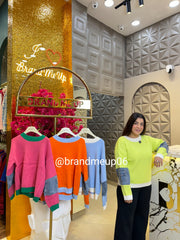 WOOLEN SWEATER WITH DENIM DETAILS (IMP-538)