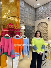 WOOLEN SWEATER WITH DENIM DETAILS (IMP-538)