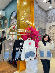 WOOLEN DESIGNER CARDIGAN WITH PEARL BUTTON (IMP-543)