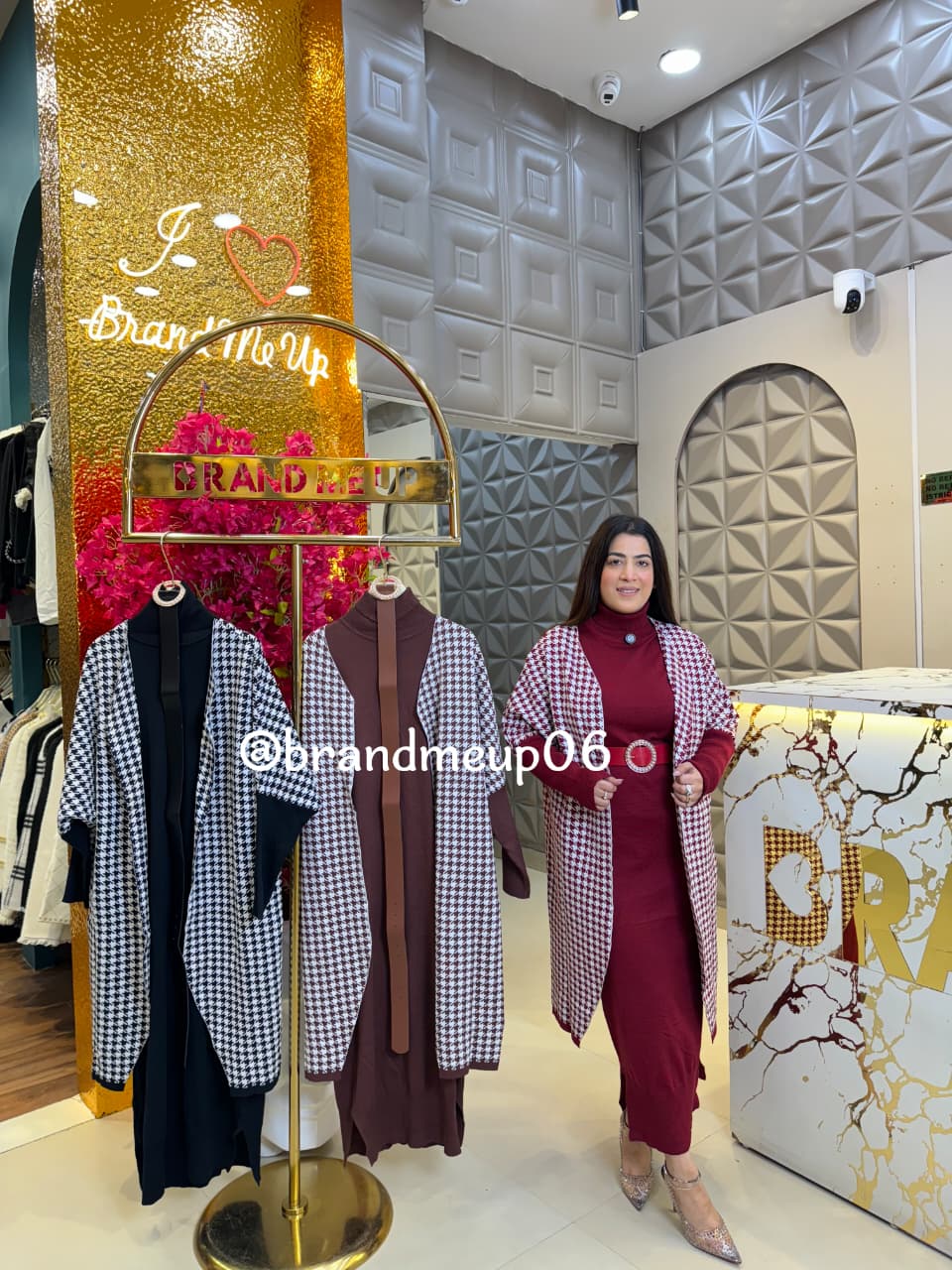 WOOLEN DRESS WITH PRINTED SHRUG AND BELT (IMP-576)