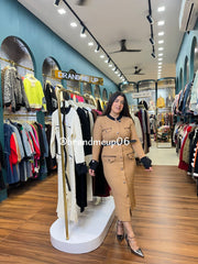 WOOLEN VABY DRESS WITH BELT (IMP-582)