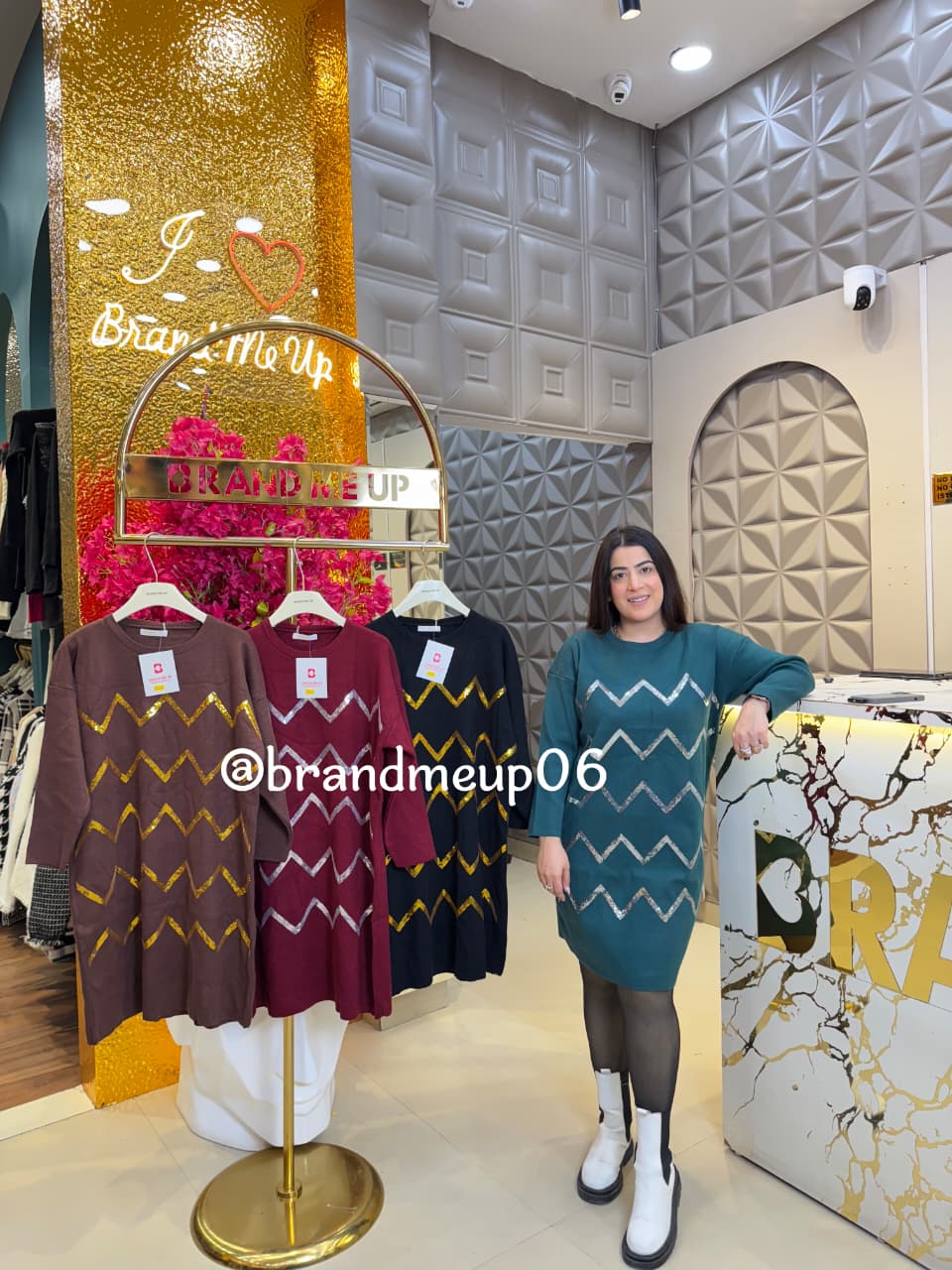 WOOLEN ZIGZAG SEQUENCE DRESS (IMP-608)