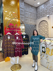 WOOLEN ZIGZAG SEQUENCE DRESS (IMP-608)