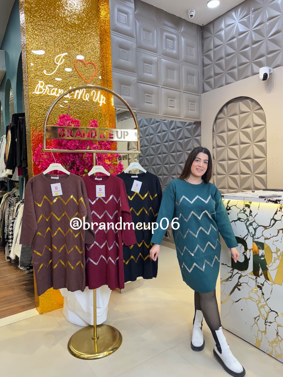 WOOLEN ZIGZAG SEQUENCE DRESS (IMP-608)