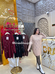 WOOLEN LINE SEQUENCE DRESS (IMP-609)