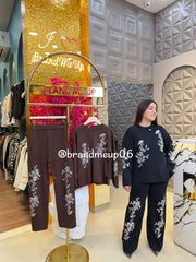 WOOLEN LONG FLOWER SEQUENCE CORD WITH POCKETS (IMP-613)