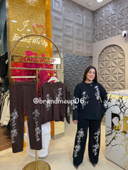 WOOLEN LONG FLOWER SEQUENCE CORD WITH POCKETS (IMP-613)