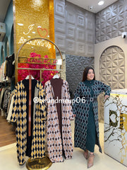 WOOLEN LONG DRESS WITH SHRUG AND BELT (IMP-614)