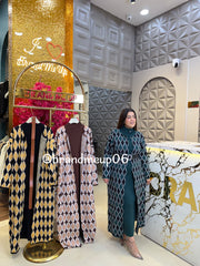 WOOLEN LONG DRESS WITH SHRUG AND BELT (IMP-614)