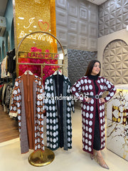 WOOLEN LONG DRESS WITH SHRUG AND BELT (IMP-615)