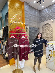 WOOLEN SILVER SEQUENCE DRESS (IMP-620)