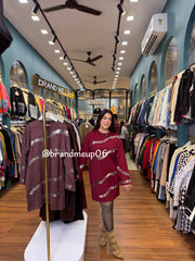 WOOLEN SILVER SEQUENCE DRESS (IMP-620)