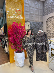 CHEETAH WOOLEN TOP SKIRT SET (IMP-629)