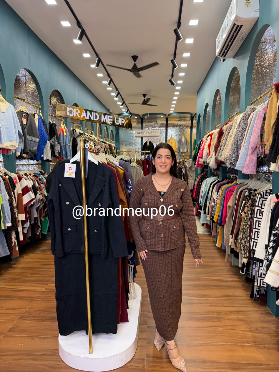 WOOLEN BM CORD SKIRT WITH BELT (IMP-630)