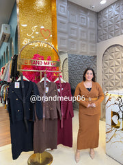 WOOLEN BM CORD SKIRT WITH BELT (IMP-630)