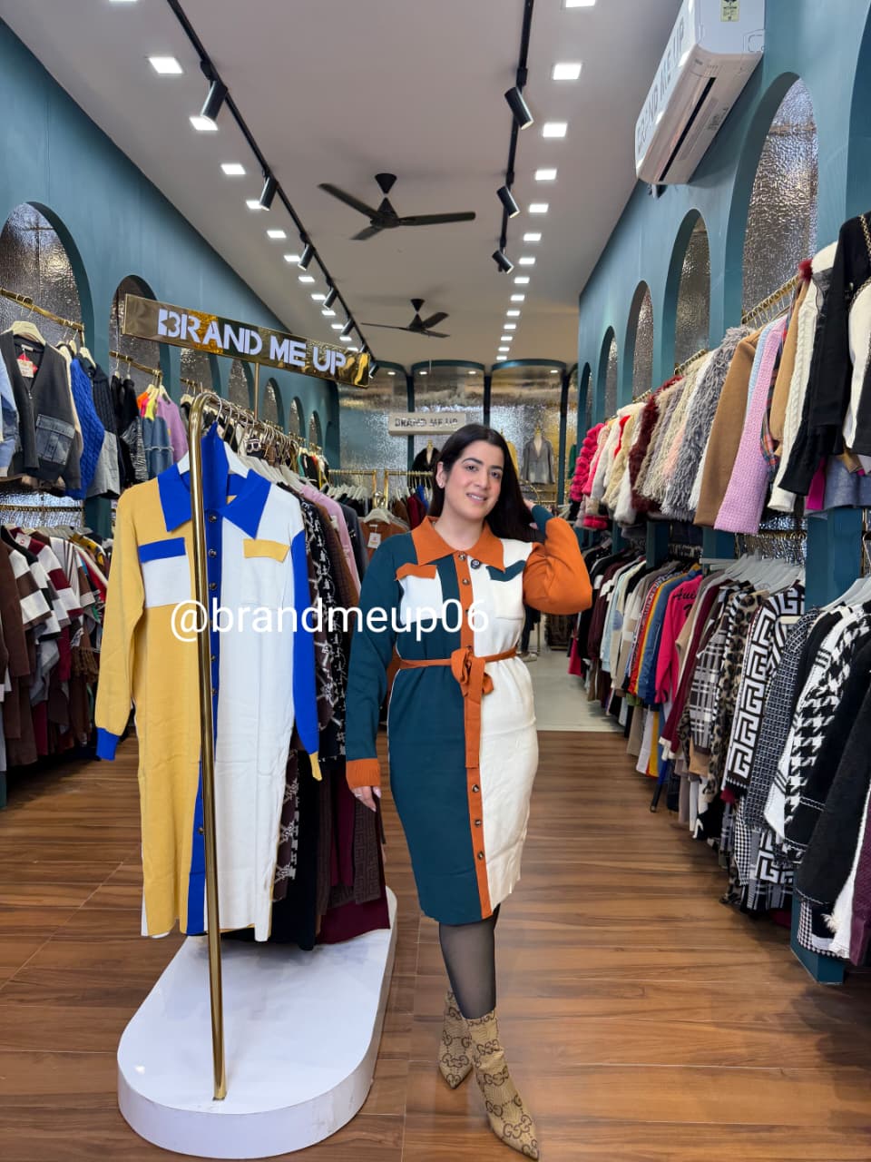 DOUBLE COLOR WOOLEN DRESS (IMP-637)