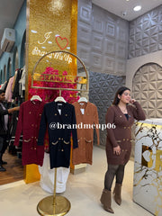 WOOLEN CHAIN DETAILS DRESS (IMP-660)