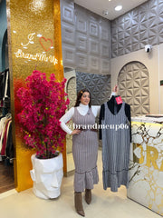 WOOLEN CHECKS DRESS WITH INNER AND BELT (IMP-663)