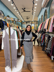 WOOLEN CHECKS DRESS WITH INNER AND BELT (IMP-663)