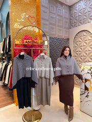 WOOLEN DRESS WITH CAPE (IMP-670)