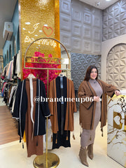 WOOLEN DRESS WITH CONTRAST SHRUG AND BELT (IMP-675)