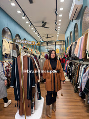 WOOLEN DRESS WITH CONTRAST SHRUG AND BELT (IMP-675)