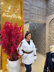 WOOLEN COAT WITH LEATHER DETAILING (IMP-676)