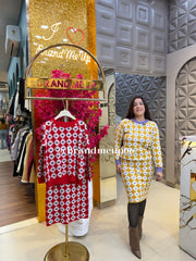 WOOLEN PRINTED SKIRT SET (IMP-682) BOW