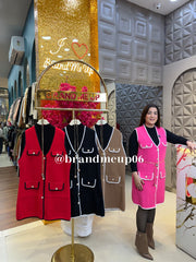 WOOLEN DRESS WITH INNER AND GOLDEN CHAIN (IMP-685)