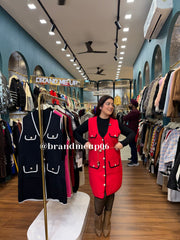 WOOLEN DRESS WITH INNER AND GOLDEN CHAIN (IMP-685)