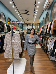TWEED DRESS WITH BELT (IMP-686)