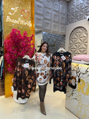 PARTYWEAR SEQUENCE WOOLEN DRESS (IMP-689) LEAF