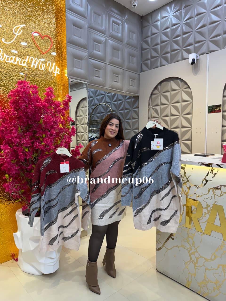 PARTYWEAR SEQUENCE WOOLEN DRESS (IMP-693) ZEBRA