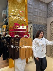 WOOLEN LEAF SEQUENCE SWEATER (IMP-706)