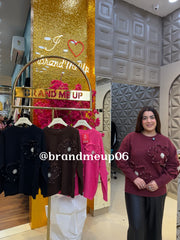 WOOLEN 3D PEARL FLOWER SWEATER (IMP-703)