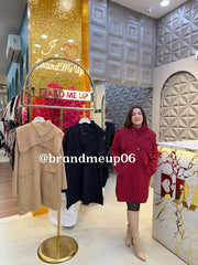 WOOLEN COAT WITH DETACHABLE HIGH NECK (IMP-711)