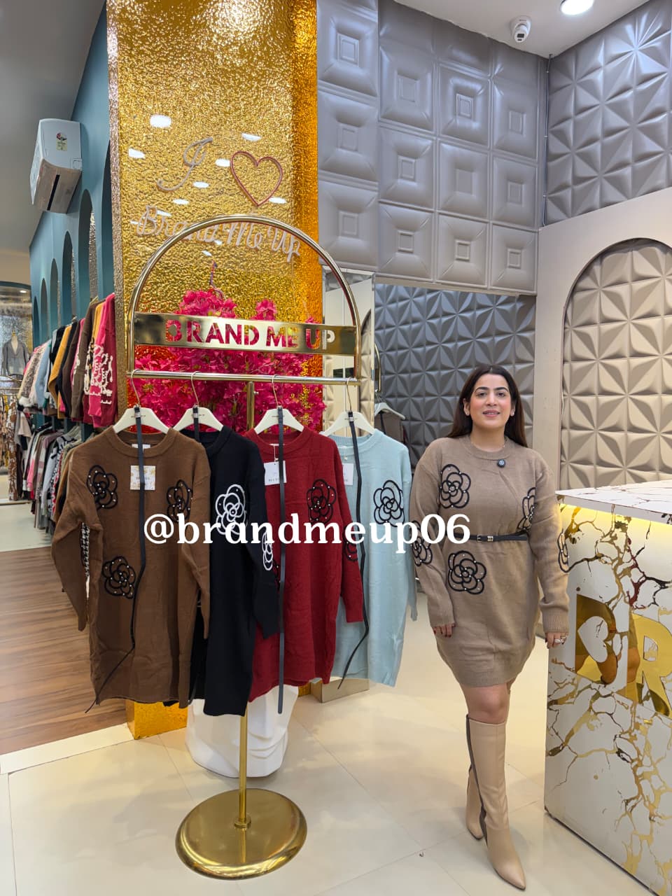 WOOLEN DRESS WITH BELT (IMP-716) PEARL