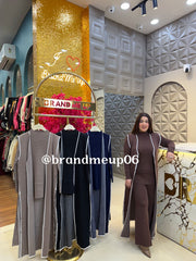 WOOLEN CORD WITH CUT SLEEVES SHRUG (IMP-724)