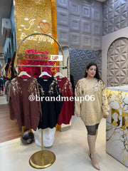 SEQUENCE WOOLEN DRESS (IMP-732) GOLDEN LEAF