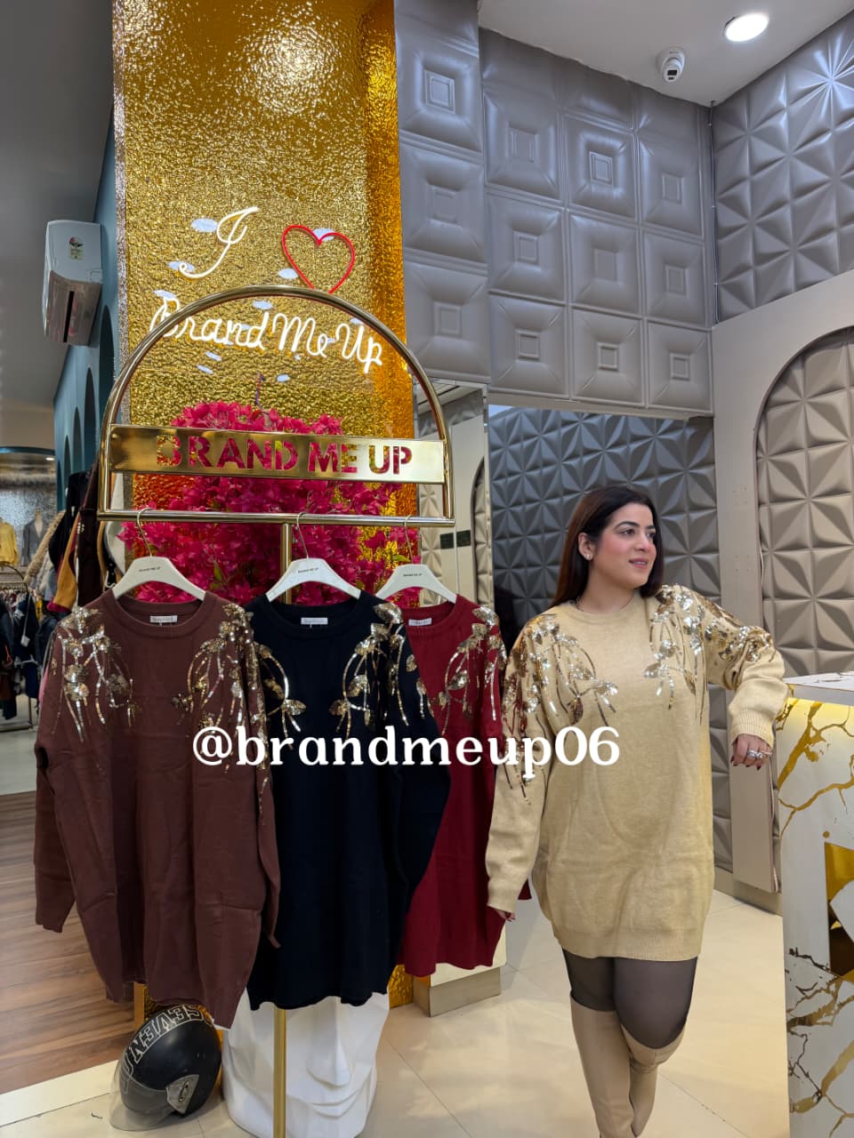 SEQUENCE WOOLEN DRESS (IMP-732) GOLDEN LEAF