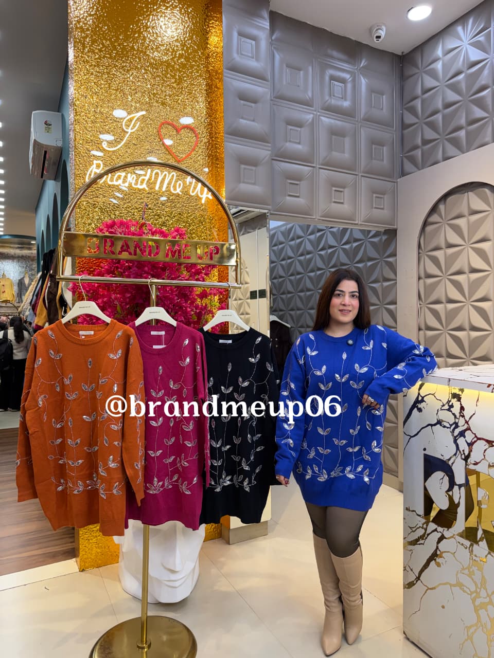 SEQUENCE WOOLEN DRESS (IMP-734) SILVER LEAF LINE