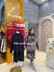 WOOLEN PRINTED DRESS (IMP-748) BIG LEAF