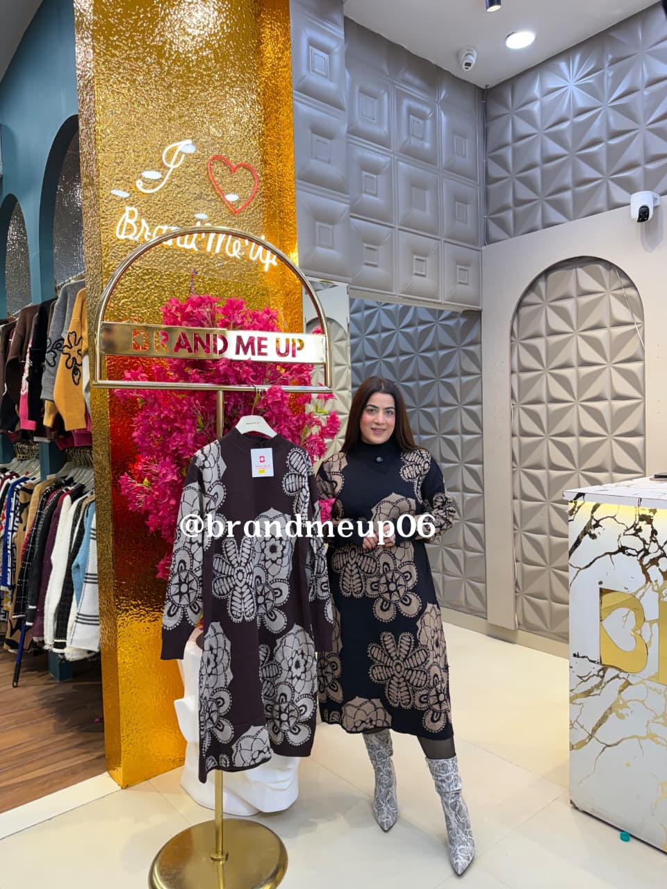 WOOLEN PRINTED DRESS (IMP-749) FLOWER